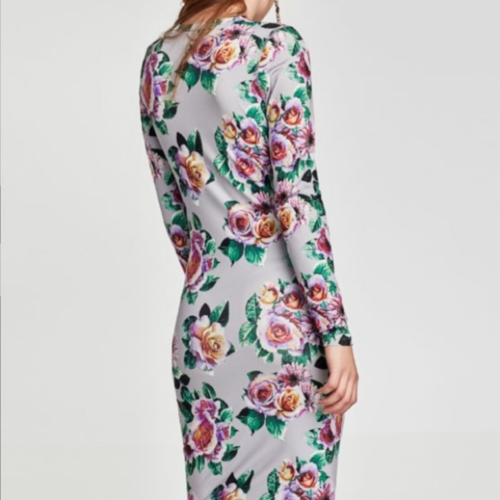 Zara polyamide dress with floral print - Picture 2 of 7